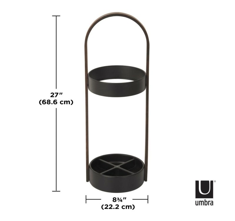 UMBRA stojak na parasolki BELLWOOD czarny orzech