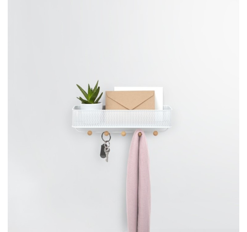 UMBRA wieszak z organizerem ESTIQUE biały