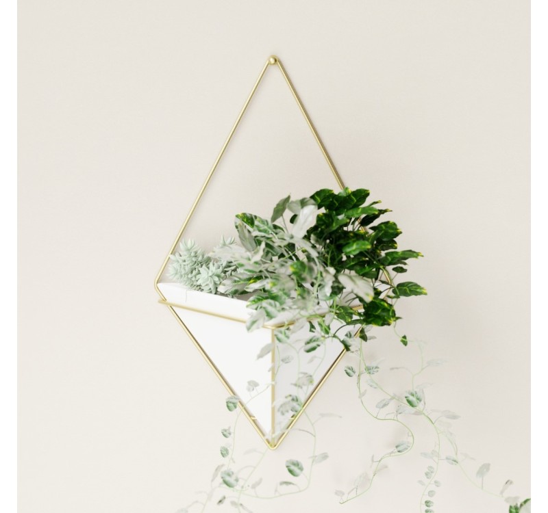 UMBRA doniczka ścienna TRIGG L - biały, złoty