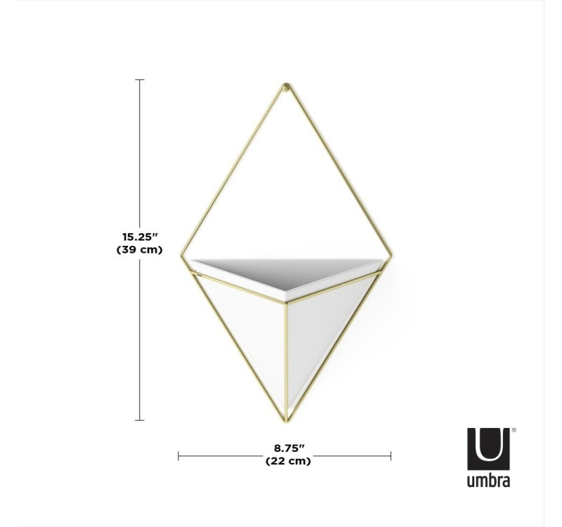 UMBRA doniczka ścienna TRIGG L - biały, złoty