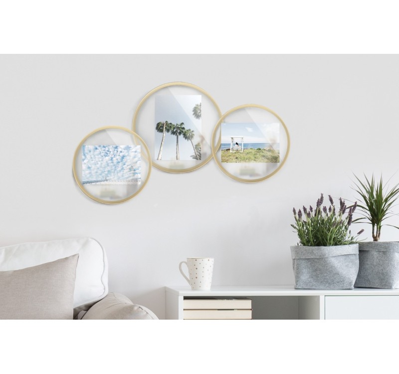 UMBRA ramka na zdjęcia INFINITY okrągła złota