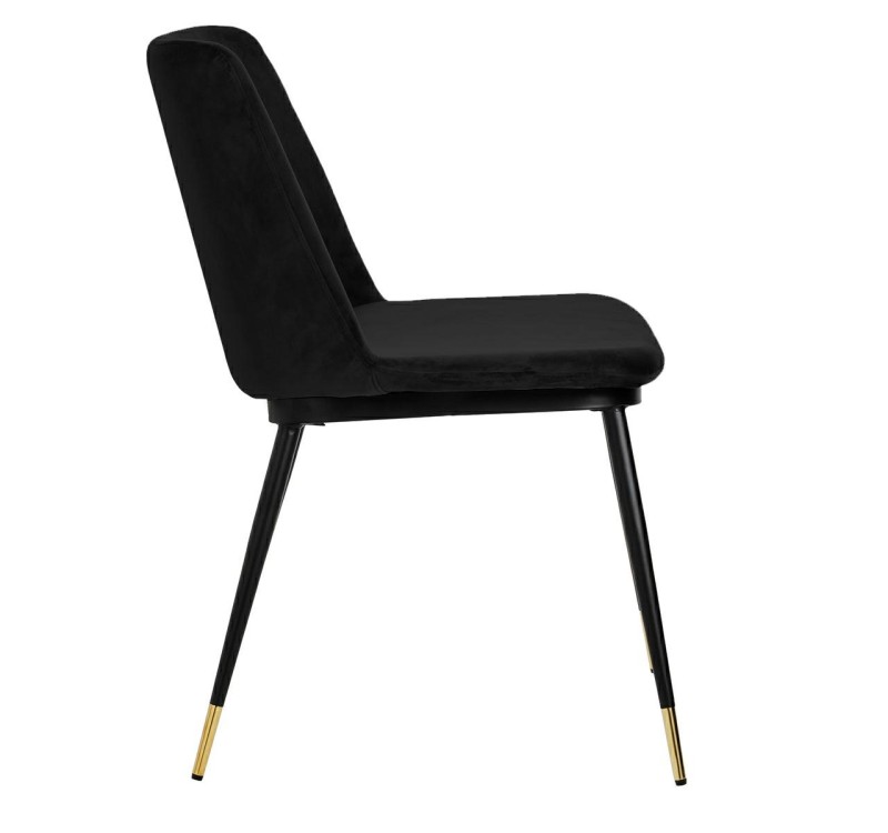 Krzesło DIEGO czarne - welur, podstawa czarno złota