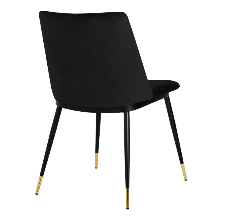 Krzesło DIEGO czarne - welur, podstawa czarno złota