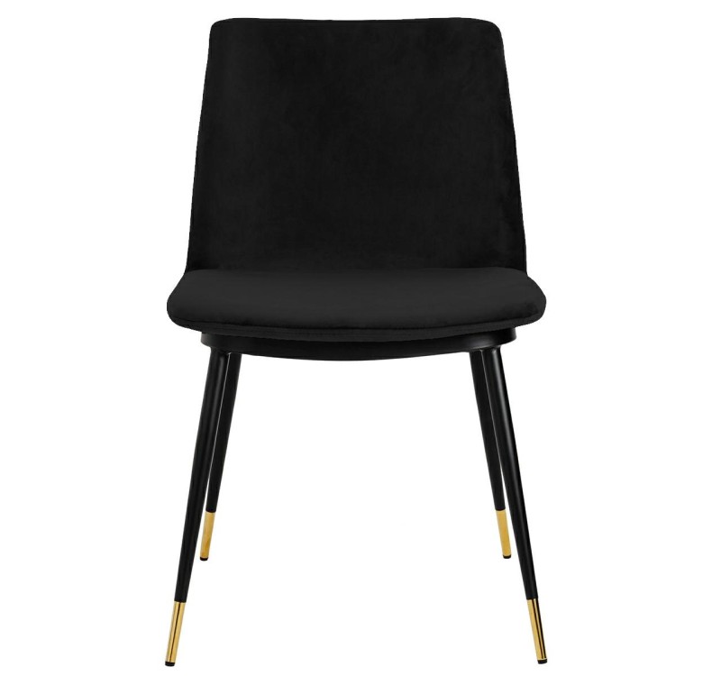 Krzesło DIEGO czarne - welur, podstawa czarno złota