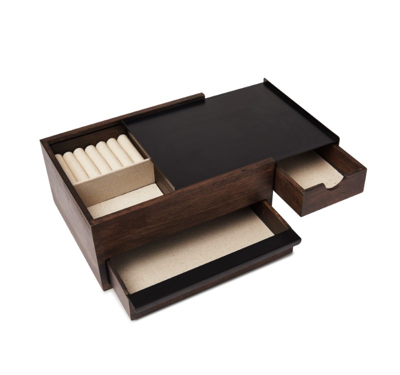 UMBRA pojemnik na biżuterię STOWIT -czarny,orzech