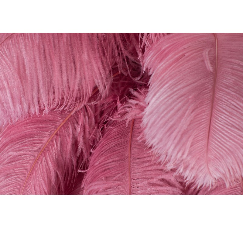 Lampa wisząca TIFFANY 135 różowa mosiądz / naturalne pióra