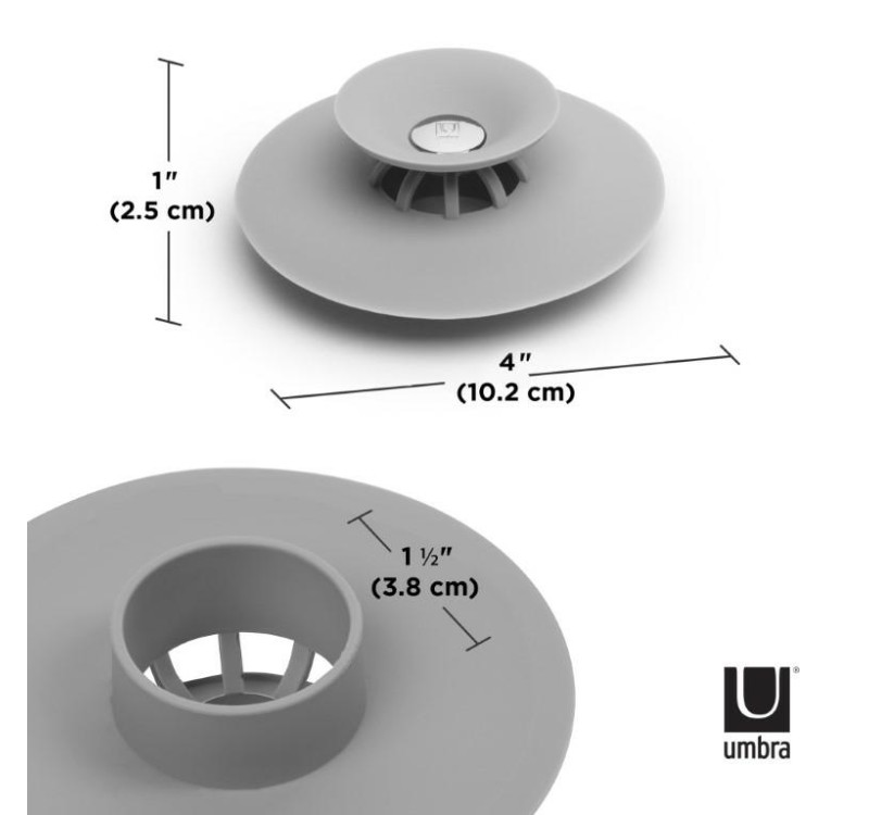 UMBRA zatyczka do wanny FLEX szara