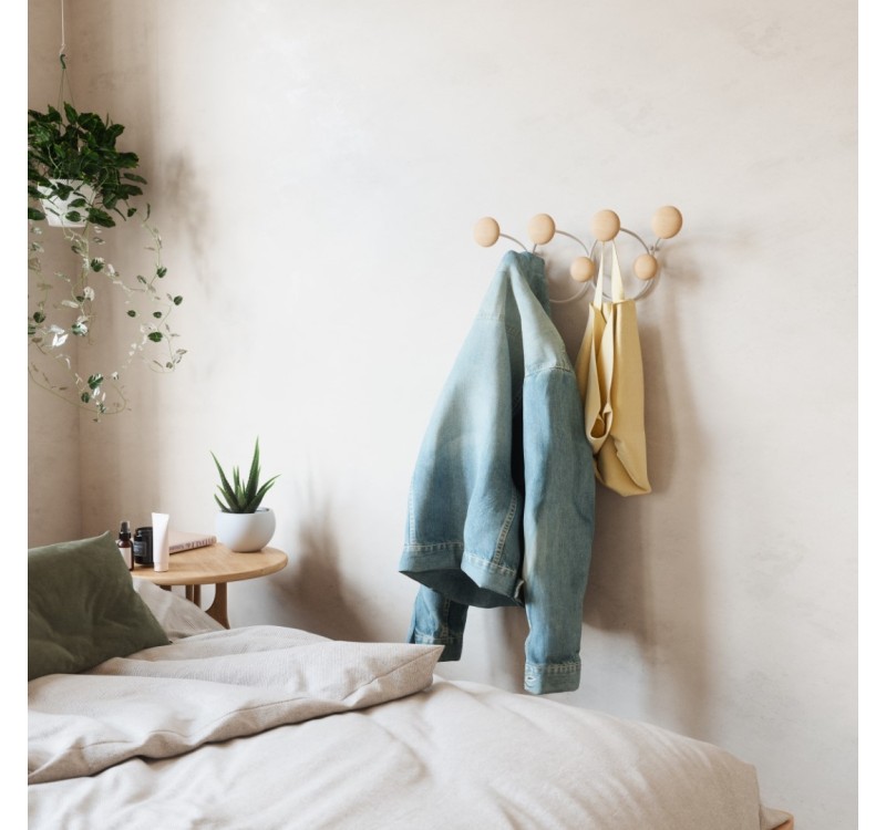 UMBRA wieszak na ubarnia DOTSY 7  biało naturalny