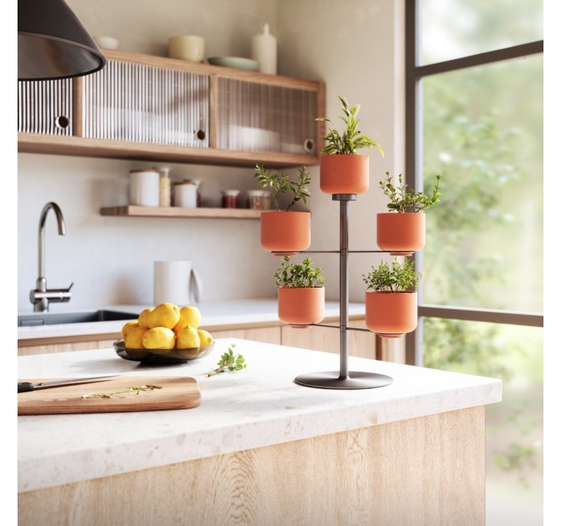 UMBRA doniczka stołowa TERRAPOTTA tytanowa