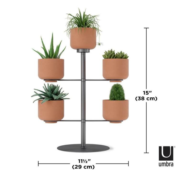 UMBRA doniczka stołowa TERRAPOTTA tytanowa