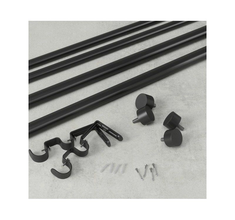 UMBRA podwójny karnisz CAPPA 168 305 cm szczotkowana czerń