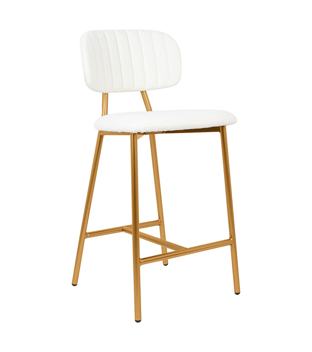 Krzesło barowe FABIOLA BOUCLE białe