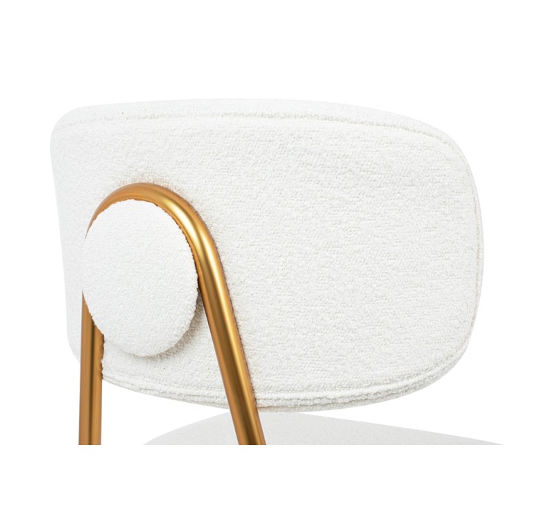 Krzesło barowe FABIOLA BOUCLE białe