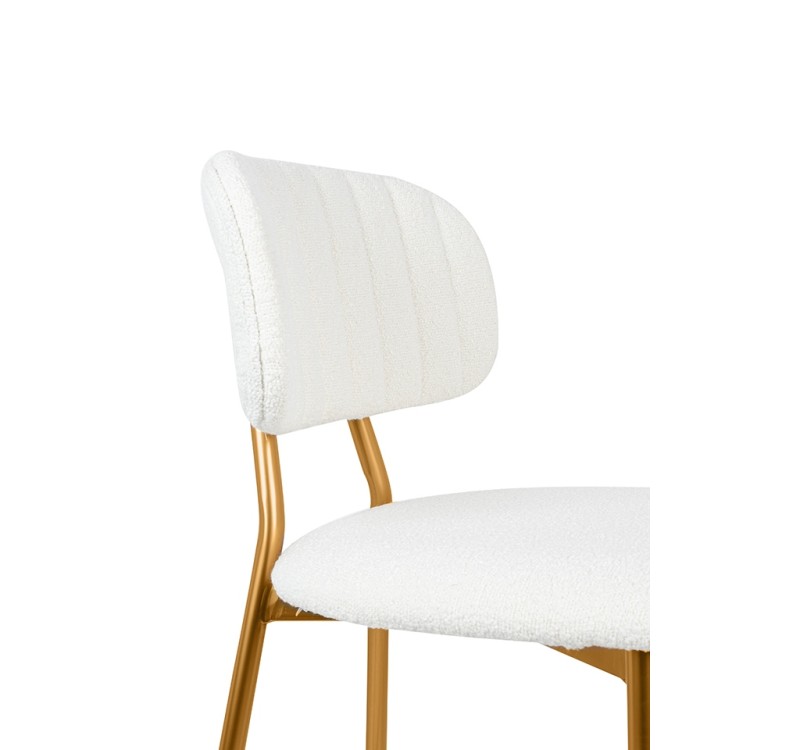 Krzesło barowe FABIOLA BOUCLE białe