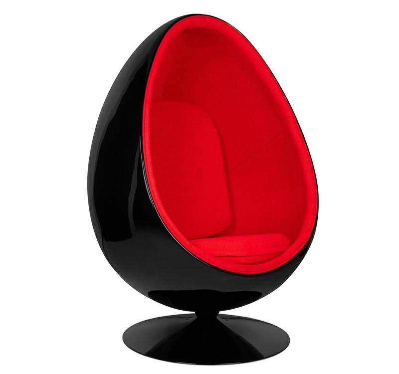 Fotel OVALIA BLACK czerwony