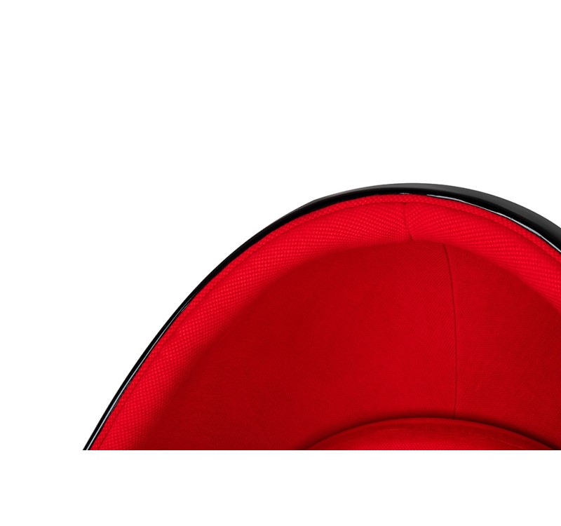 Fotel OVALIA BLACK czerwony