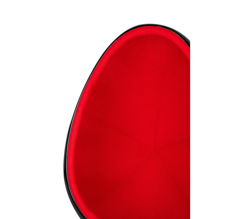 Fotel OVALIA BLACK czerwony