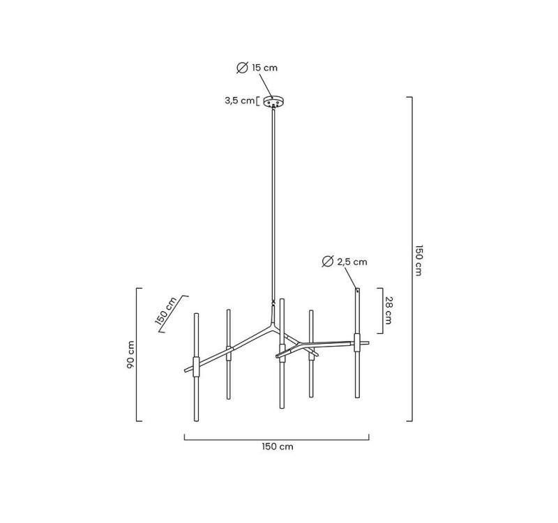 MOOSEE lampa wisząca CANDELABR 10 złota