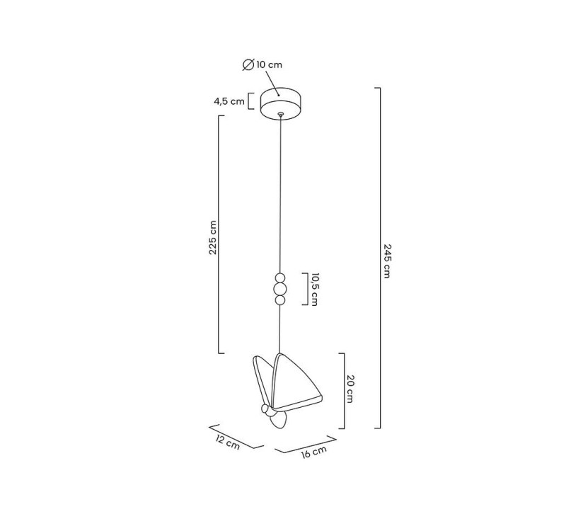 MOOSEE lampa wisząca BUTTERFLY S złota