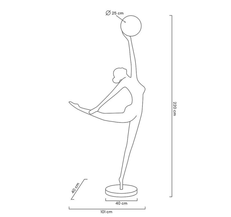 MOOSEE lampa podłogowa HUMAN BALLERINA włókno szklane