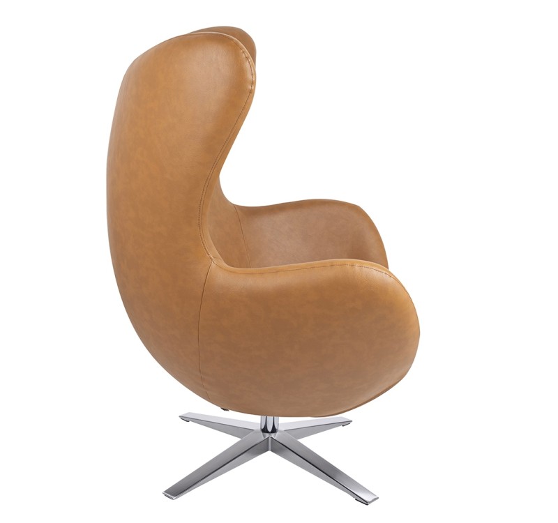 Fotel EGG SZEROKI PU brązowy