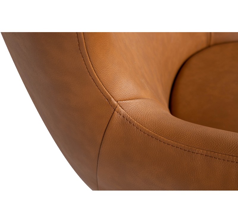 Fotel EGG SZEROKI PU brązowy