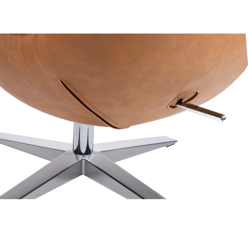 Fotel EGG SZEROKI PU brązowy