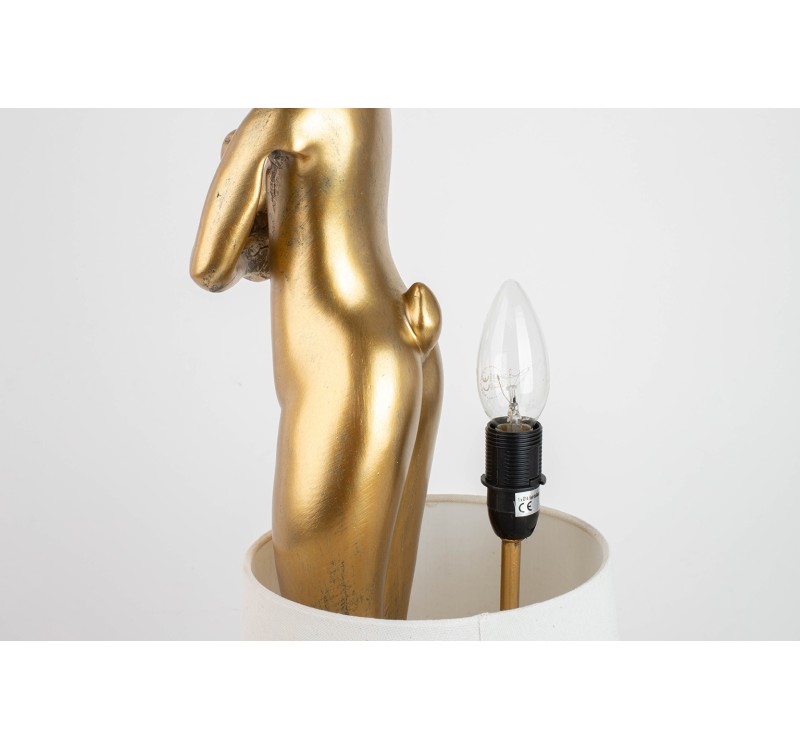 KARE lampa stołowa RABBIT 88 cm biała / złota