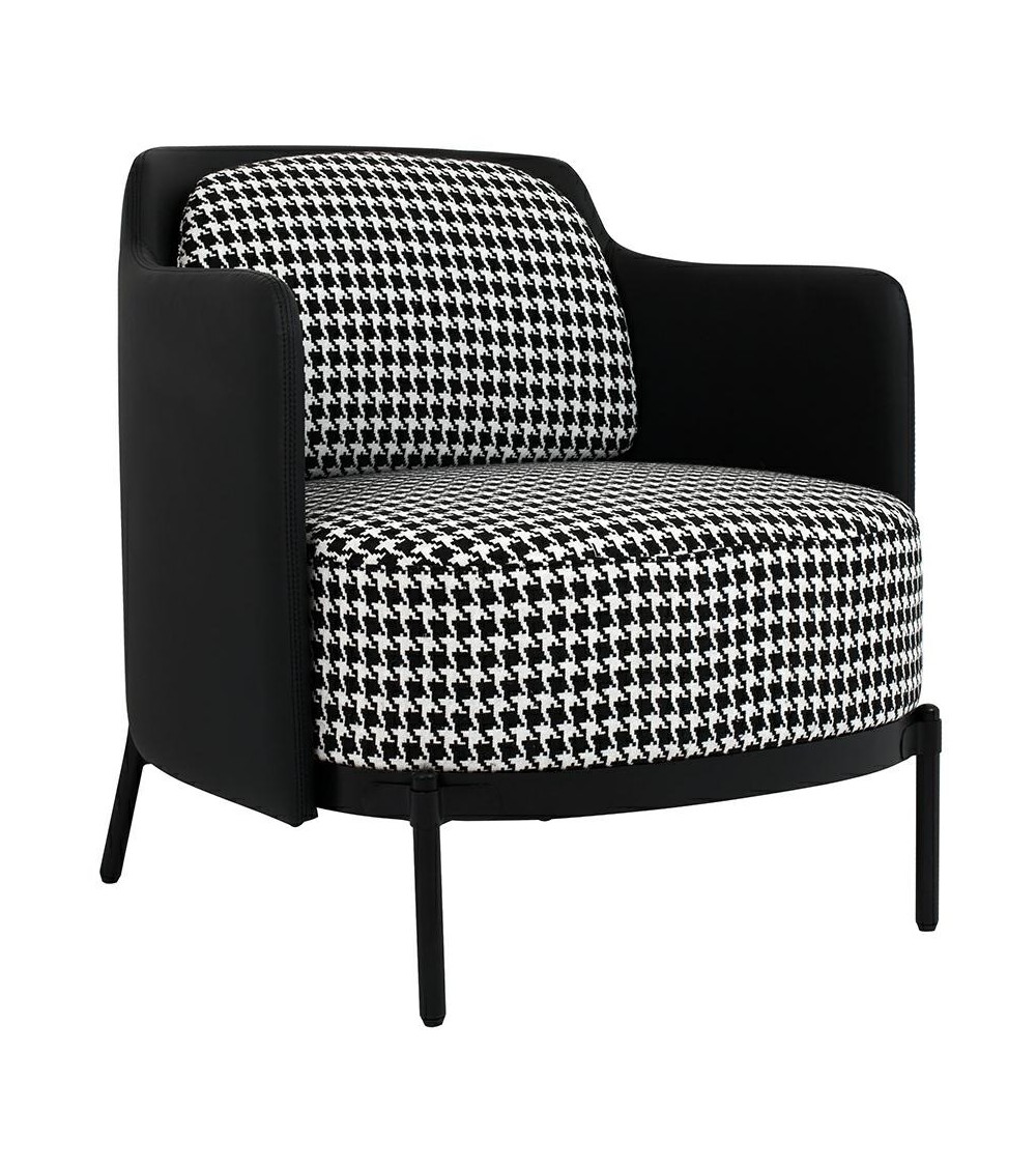 Fotel VENICE BLACK czarny PU / pepitka