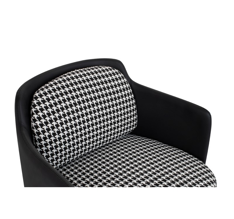 Fotel VENICE BLACK czarny PU / pepitka