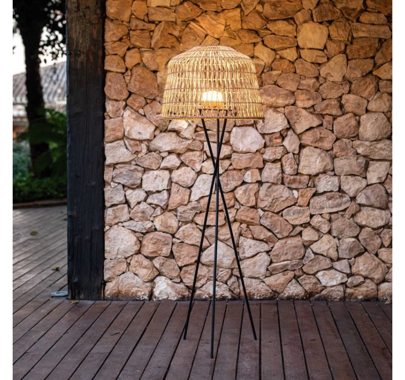 NEW GARDEN lampa podłogowa AMALFI 145 BATTERY NEGRO