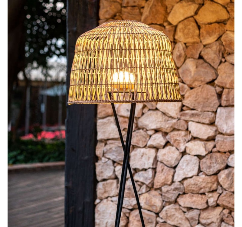 NEW GARDEN lampa podłogowa AMALFI 145 BATTERY NEGRO