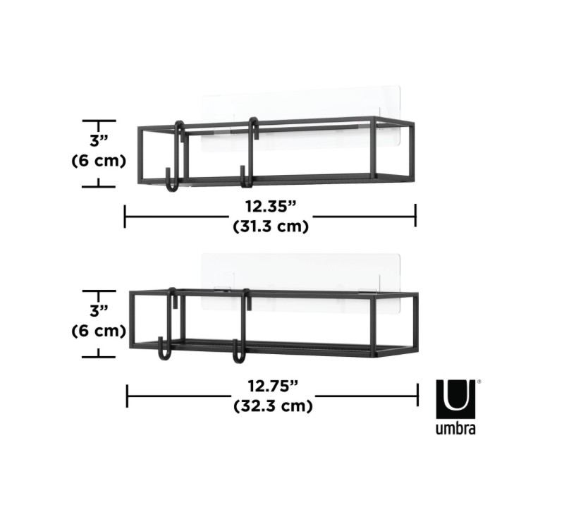 UMBRA zestaw 2 półek prysznicowych        CUBIKO czarny