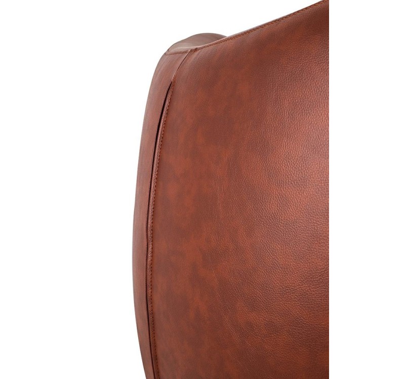 Fotel EGG SZEROKI PU brąz vintage brandy