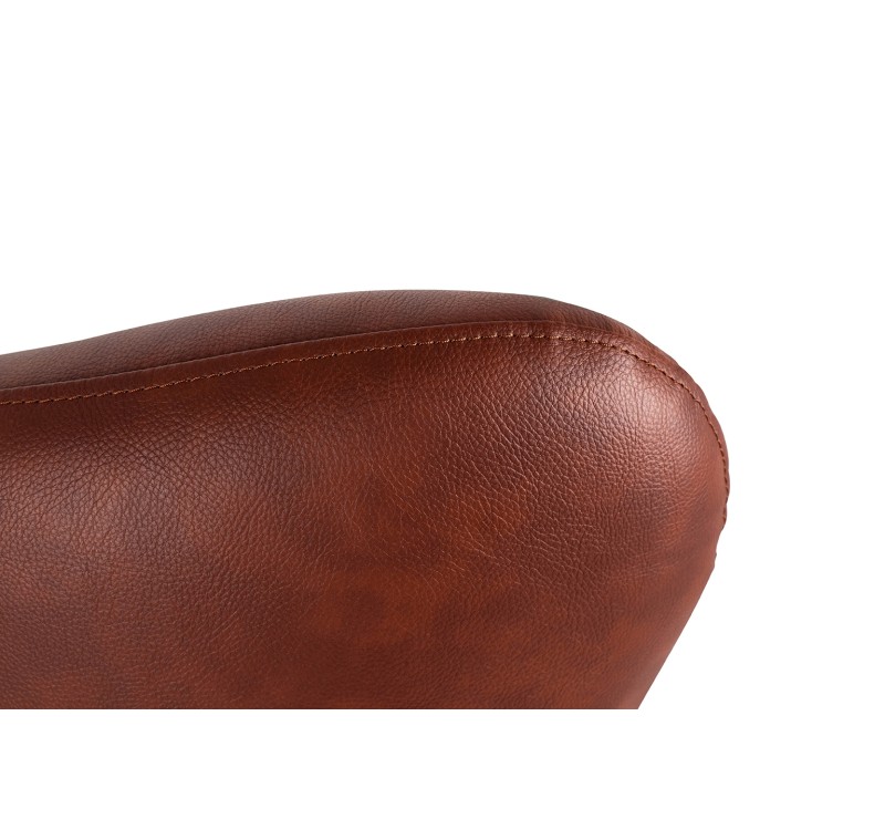 Fotel EGG SZEROKI PU brąz vintage brandy