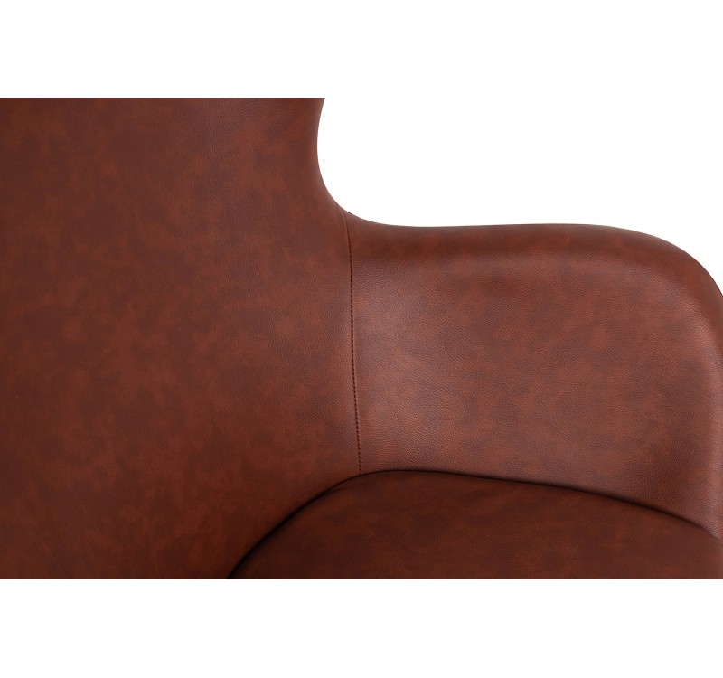 Fotel EGG SZEROKI PU brąz vintage brandy