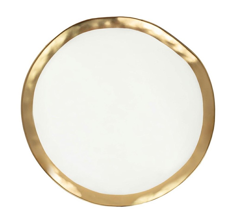 KARE komplet 2 talerzy BELL 38 cm         biało-złoty