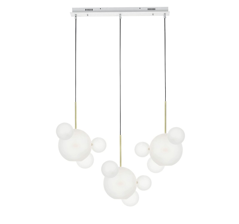 MOOSEE lampa wisząca CAPRI LINE 3 złota   / biała - 180 LED, aluminium, szkło