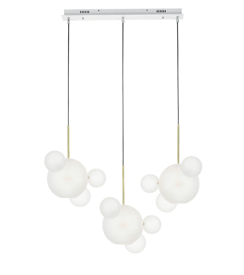 MOOSEE lampa wisząca CAPRI LINE 3 złota   / biała - 180 LED, aluminium, szkło