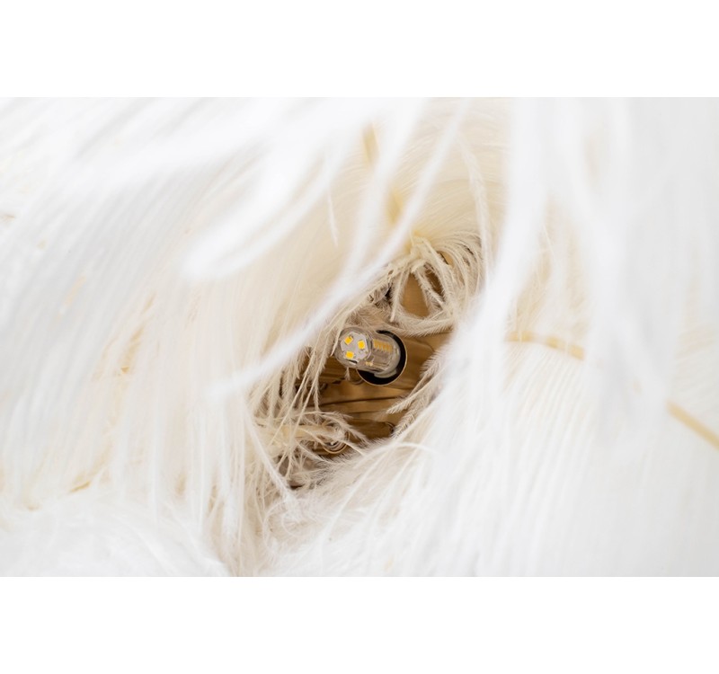 MOOSEE lampa wisząca TIFFANY 135 biała    mosiądz / naturalne pióra