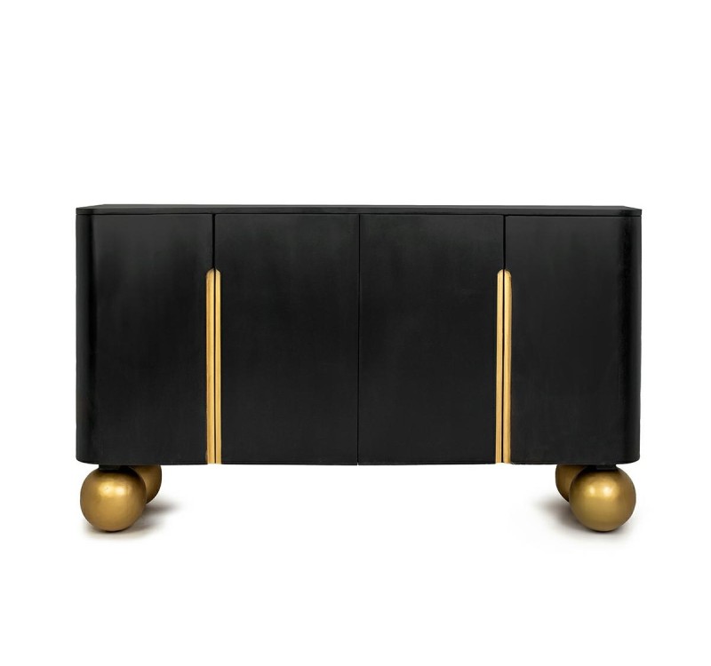 MaMaison komoda ORGANIC czarna / złota    / drewno