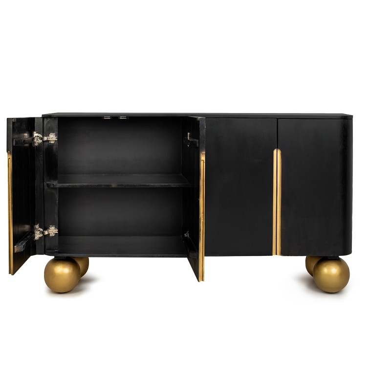 MaMaison komoda ORGANIC czarna / złota    / drewno