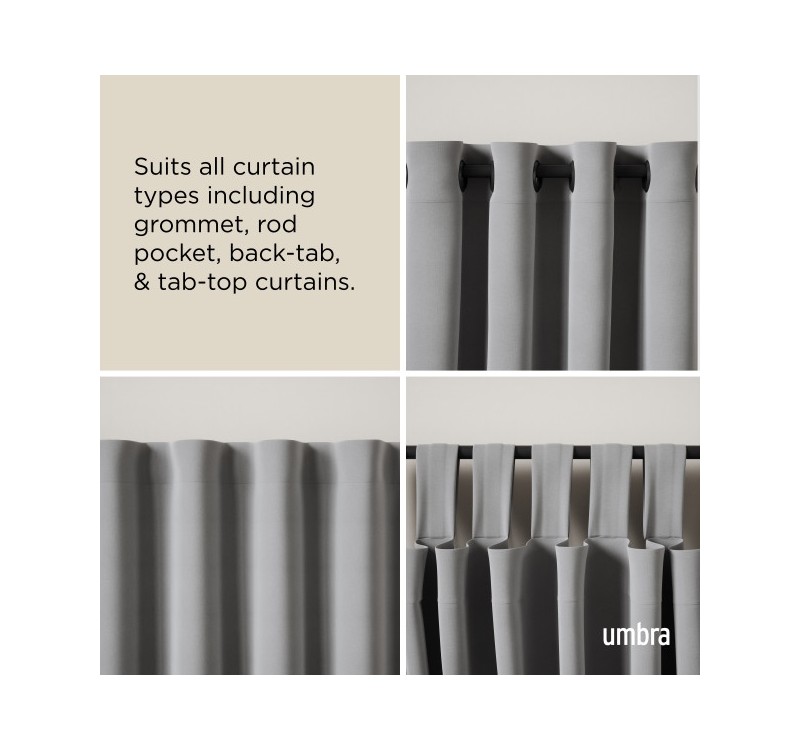 UMBRA karnisz TWILIGHT DOUBLE 76 - 213    cm czarny mat