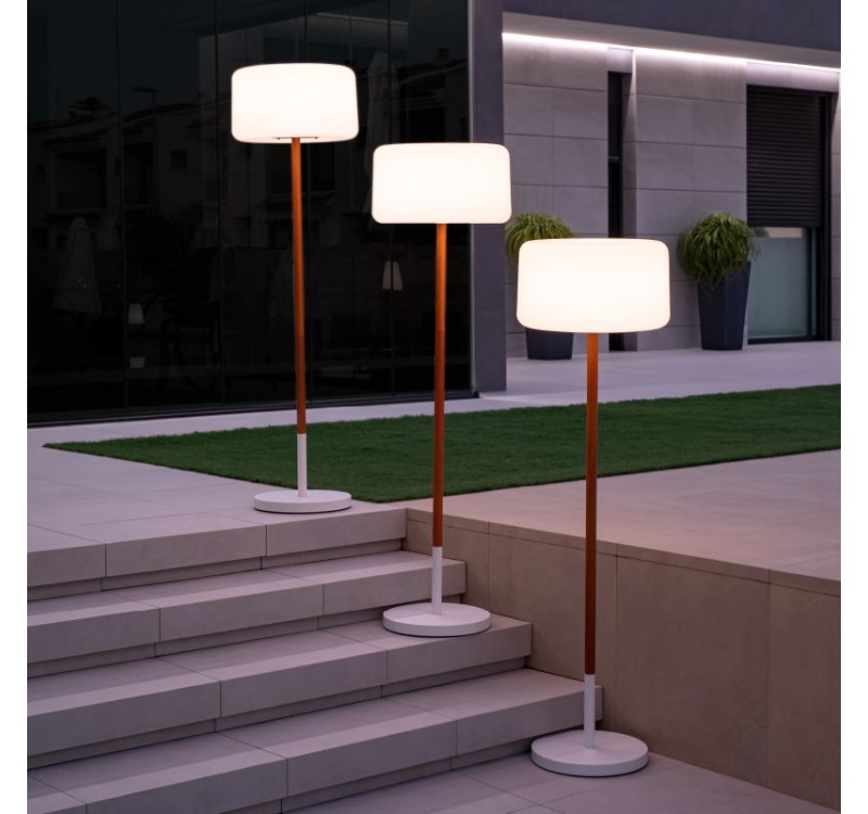 NEW GARDEN lampa podłogowa CHLOE PLANT SOLAR SMARTTECH WOOD