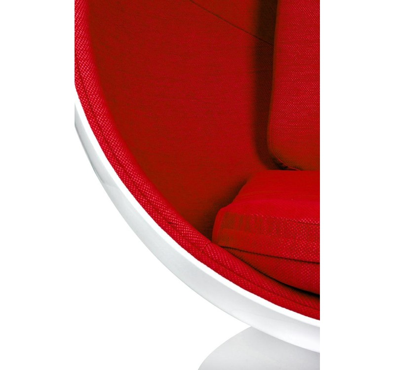 Fotel BALL biało-czerwony - włókno szklane