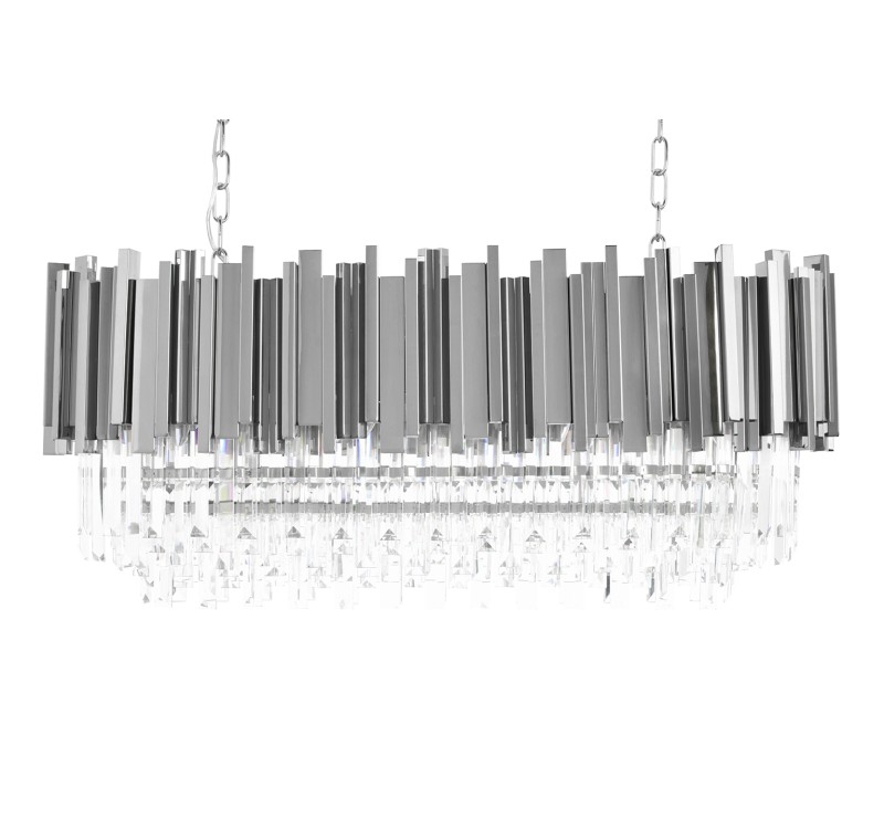 Lampa wisząca IMPERIAL LONG SILVER 90 - stal, kryształ
