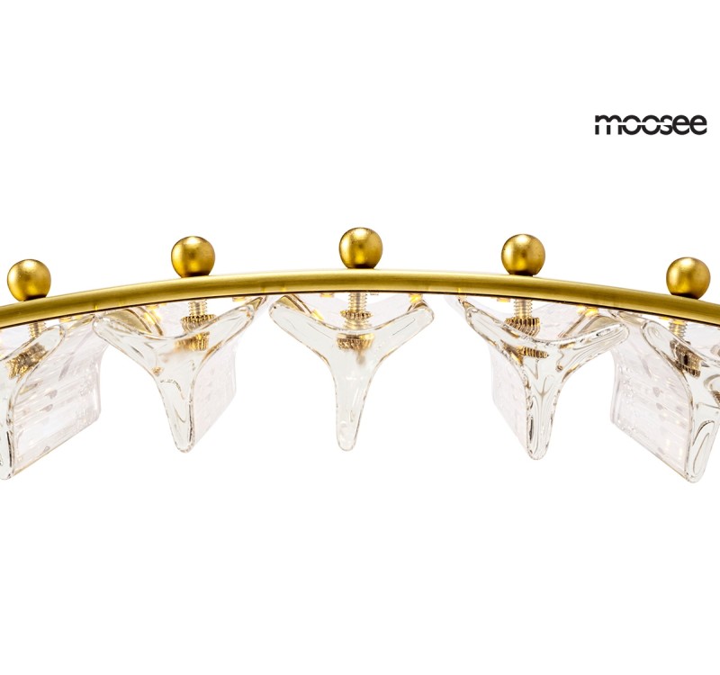 MOOSEE lampa wisząca SATURNUS 70 złota - LED, kryształ, stal szczotkowana