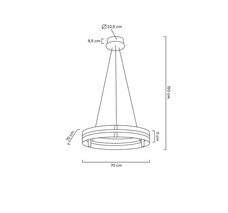 MOOSEE lampa wisząca SATURNUS 70 złota - LED, kryształ, stal szczotkowana