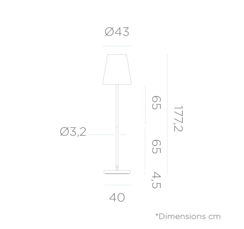 NEW GARDEN lampa podłogowa LOLA SLIM 180 SOLAR & BATTERY rose gold