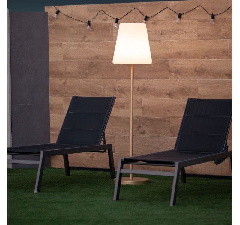 NEW GARDEN lampa podłogowa LOLA SLIM 180 SOLAR & BATTERY rose gold